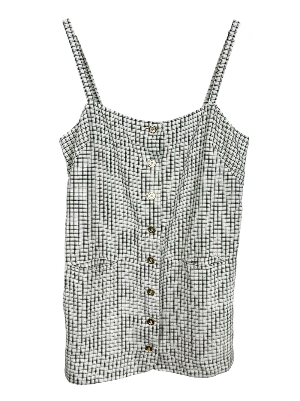 J. Crew Claudia Dress Size Large in Plaid Linen